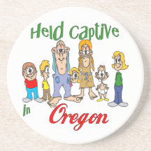 Oregon Funny Trailer Park Sandstone Coaster