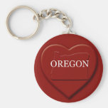 Oregon Heart Map Keychain