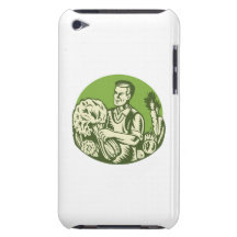 Organic Farmer Green Grocer Vegetable Retro Barely There iPod Covers