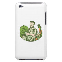 Organic Farmer Green Grocer With Vegetables Retro Case-Mate iPod Touch Case
