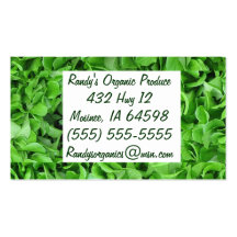 Organic produce business cards