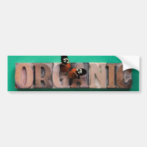 organic word with butterfly bumper sticker
