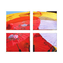 ORIENTAL DESIGN UMBRELLAS WRAPPED CANVAS GALLERY WRAPPED CANVAS