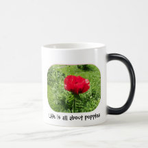 Oriental Red Poppy Morphing Mug