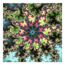 Oriental Star - colourful mesmerising fractal art Photo Art