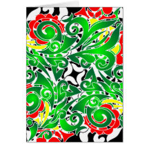 oriental vivid pattern greeting cards