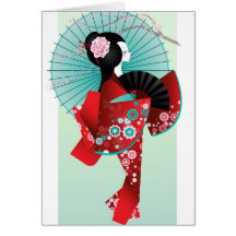 Origami Doll Greeting Card
