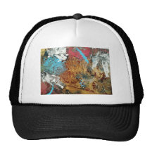 Original Acrylic Alcohol Straw Art Painting Trucker Hats