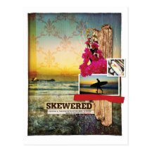 Original Surf Theme Digital Art Collage Postcard