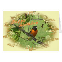 Oriole Birthday Card