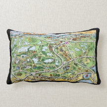 Orlando Florida Cartoon Map Throw Pillows