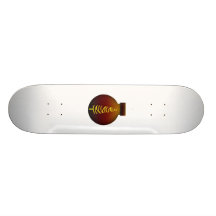 Ornament Dark Sunset yellow squiggle tree Skateboard Decks