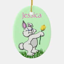 Ornament - Easter - Bunny & Tulip (R/F)