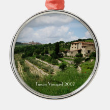Ornament - Tuscan Vineyard and Hill Town