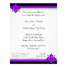 Ornamental Damask Purple Wedding Shower Invitation