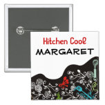 ornamental decorative kitchen utensils name tag pinback buttons