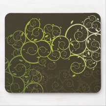 Ornamental Spiral Vine / Pattern Modern Mousepad