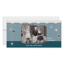 Ornaments & Snow Christmas Greeting Custom Photo Card
