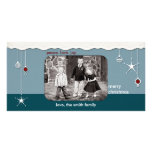 Ornaments & Snow Christmas Greeting Custom Photo Card