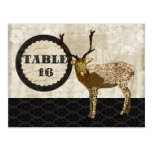 Ornate Buck Black & White Table Card Postcard