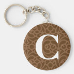 Ornate Floral Monogram - Letter C Key Chain
