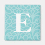 Ornate Floral Monogram - Letter E Magnet