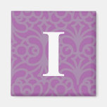 Ornate Floral Monogram - Letter I Fridge Magnets