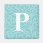 Ornate Floral Monogram - Letter P Magnets