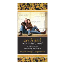 Ornate Floral Save the Date Announcement Photo Card Template