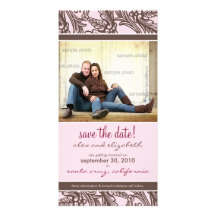 Ornate Floral Save the Date Announcement Custom Photo Card