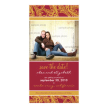 Ornate Floral Save the Date Announcement Customised Photo Card