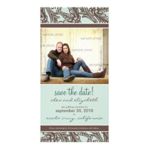 Ornate Floral Save the Date Announcement Photo Card Template