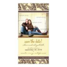 Ornate Floral Save the Date Announcement Customized Photo Card