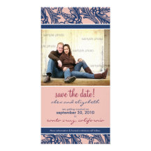 Ornate Floral Save the Date Announcement Personalized Photo Card