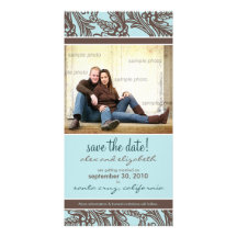 Ornate Floral Save the Date Announcement Photo Card Template