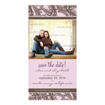 Ornate Floral Save the Date Announcement Custom Photo Card