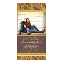 Ornate Floral Save the Date Announcement Photo Card