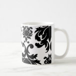 ornate formal black white damask coffee mugs