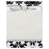 ornate formal black white damask personalized flyer