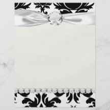 ornate formal black white damask personalized flyer