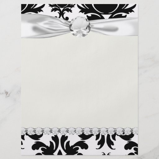 ornate formal black white damask personalized flyer