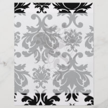ornate formal black white damask flyers