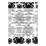 ornate formal black white damask invite