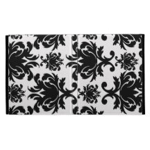 ornate formal black white damask iPad folio covers