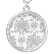 ornate formal black white damask necklaces