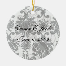 ornate formal black white damask ornament