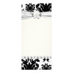 ornate formal black white damask rack card