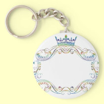 Ornate  Frame Medallion with Crown keychains