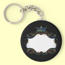Ornate  Frame Medallion with Crown keychains