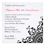 Ornate invitation black on white